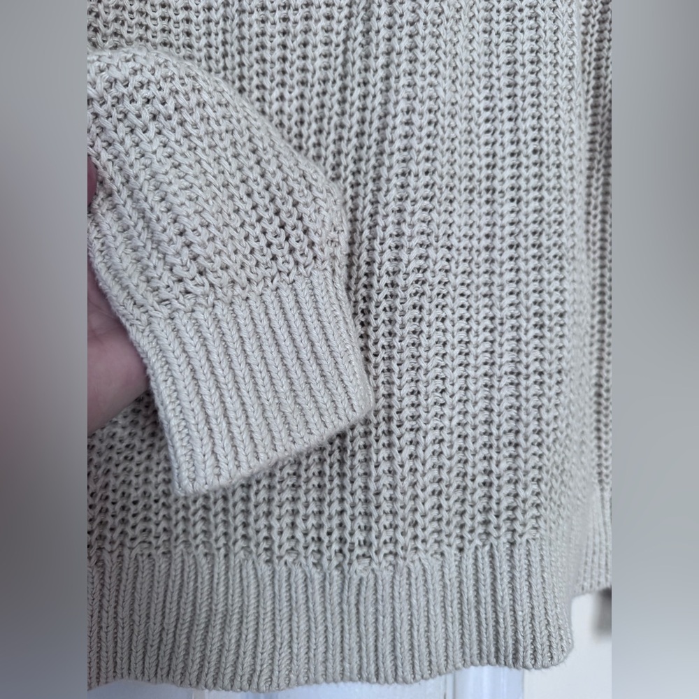 Garnet Hill Linen Organic Cotton Maren Cardigan Sweater Size Large - Picture 10 of 13